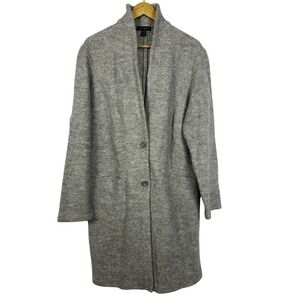 Tribal Gray Boiled Wool Blend‎ Longline Cardigan Shawl Collar Coat XL